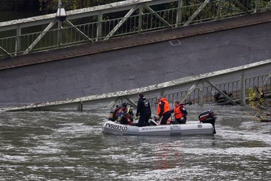 Derrumbe de puente colgante en Francia deja dos muertos