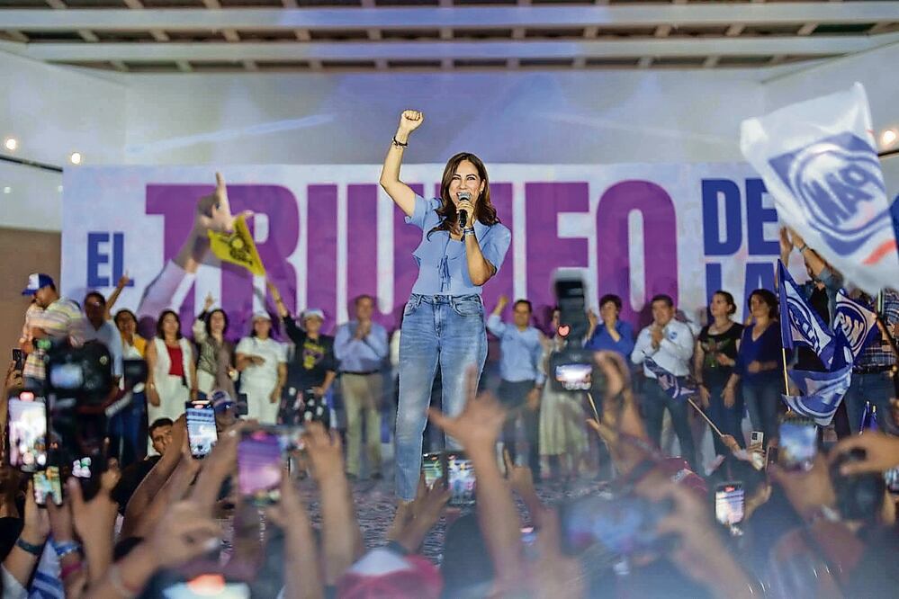 En su mensaje, tras las elecciones, Libia Denisse García invitó a seguir construyendo este nuevo comienzo para el estado y adelantó que aplicará una nueva estrategia de seguridad. Foto: Especial