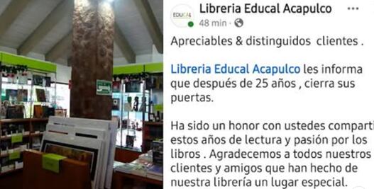 La república lectora cierra una librería en Acapulco