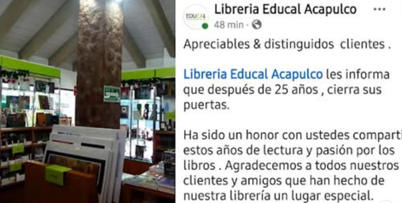 Sede de Librería Educal en Acapulco cerrará.
Foto: X