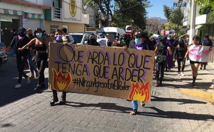 Feministas protestan contra candidatura de Félix Salgado Macedonio en Chilpancingo