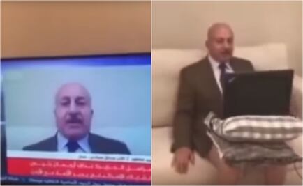 Analista jordano hace enlace en vivo... en calzones