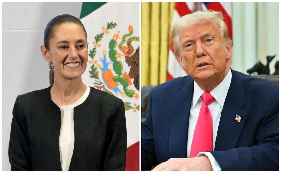 Claudia Sheinbaum, presidenta de México y Donald Trump, presidente de Estados Unidos. Foto: AFP