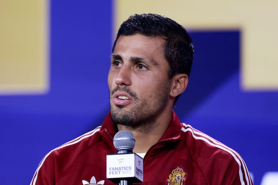 Rodri en conferencia de prensa con la selección de España, previo a la final del Mundial de 2026 contra Argentina - Foto: AFP