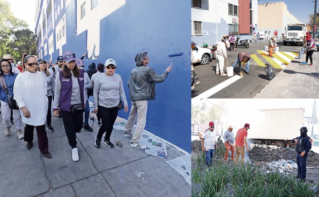 La edil de VC, la consejera Jurídica
capitalina y servidores públicos
intervinieron el entorno urbano. Fotos: Especial