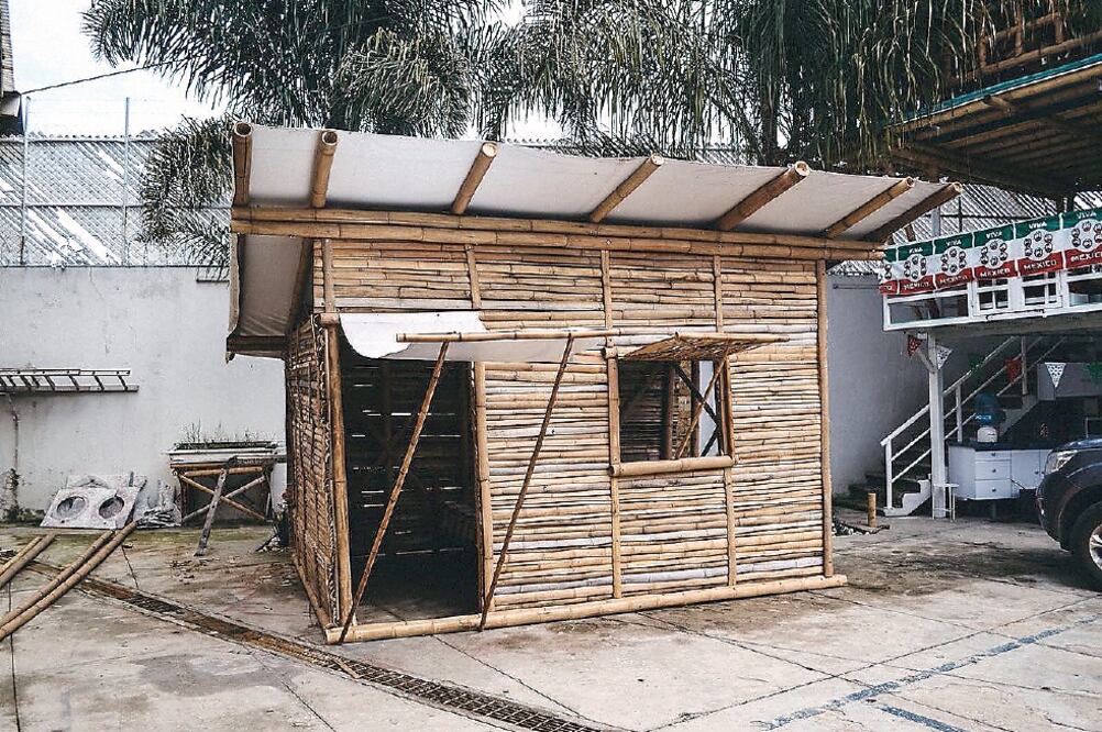 Las viviendas de bambú miden 25 metros cuadrados, tienen puerta, ventanas y un sistema de ventilación que permitirá a los damnificados resguardarse. (CORTESÍA GRUPO BAMBÚ)