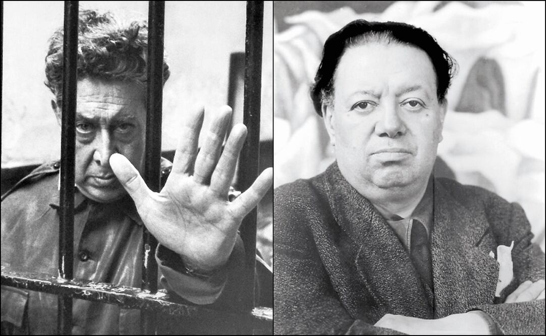 David Alfaro Siqueiros. RML. Foto: Cortesía/ INAH/ Diego Rivera. Foto: Guillermo Zamora/ Museo Casa Estudio Diego Rivera, Archivo El Universal 