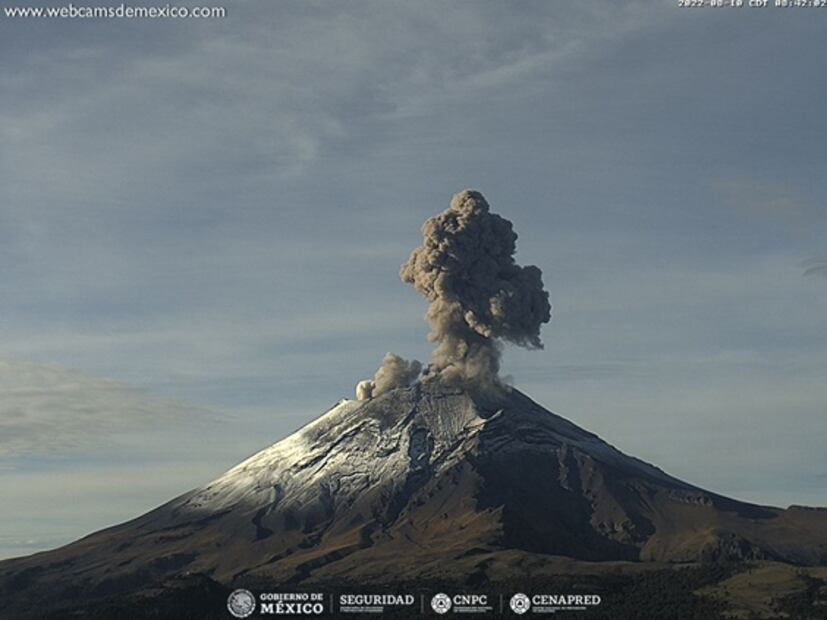 Se registra explosión del Popocatépetl; ceniza va hacia el Edomex