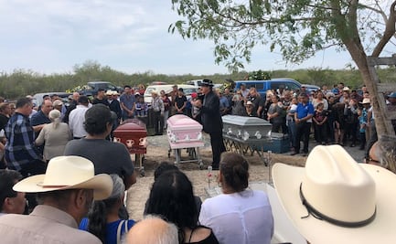 Montan dispositivo de seguridad en sepelio de familia asesinada en Tamaulipas