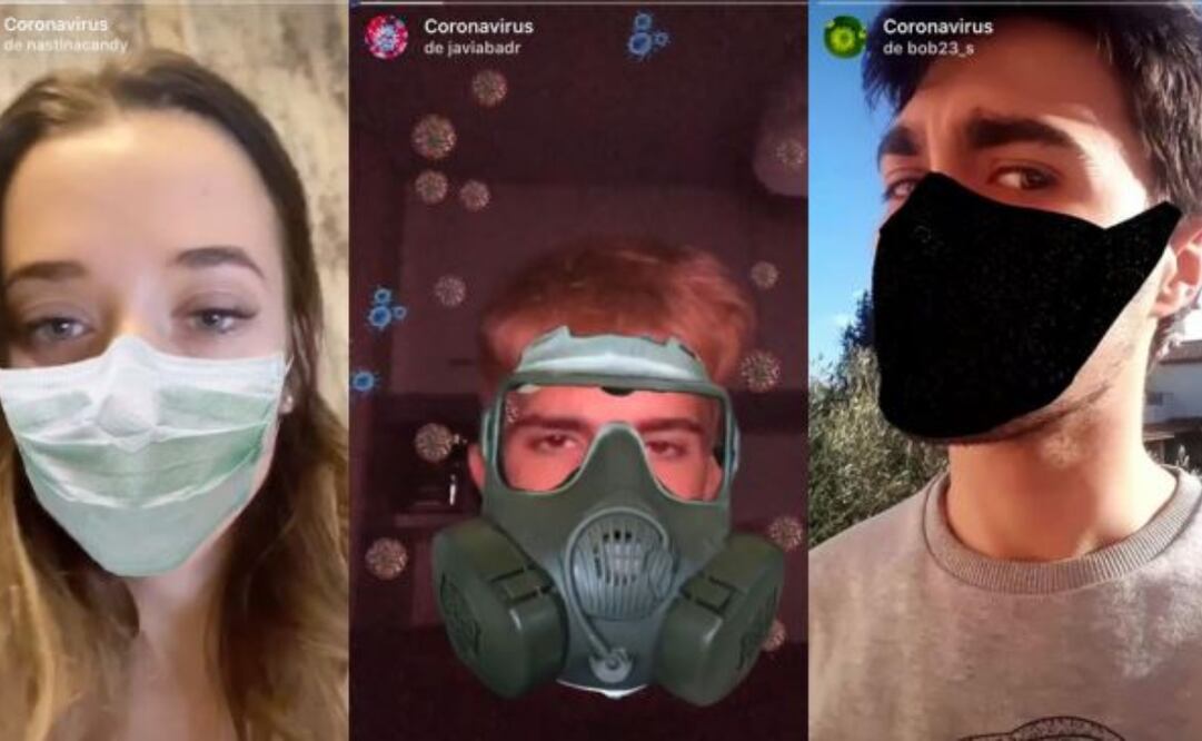 Mascarillas, cubrebocas y hasta virus flotando en el aire pueden ser utilizados a través de filtros en Instagram