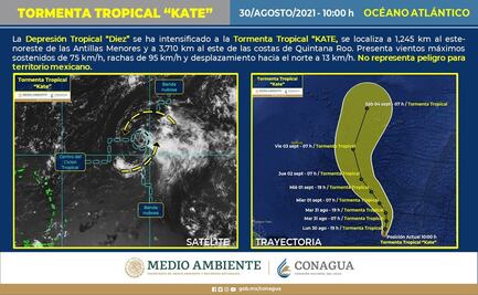 Se forma tormenta tropical "Kate"; ésta es su trayectoria