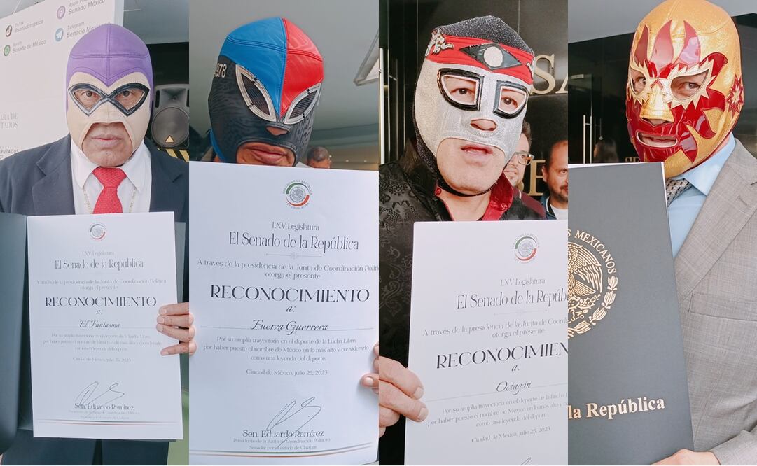 Octagón, Fuerza Guerrera, El Fantasma, Solar y leyendas de la lucha libre reciben reconocimiento en el Senado