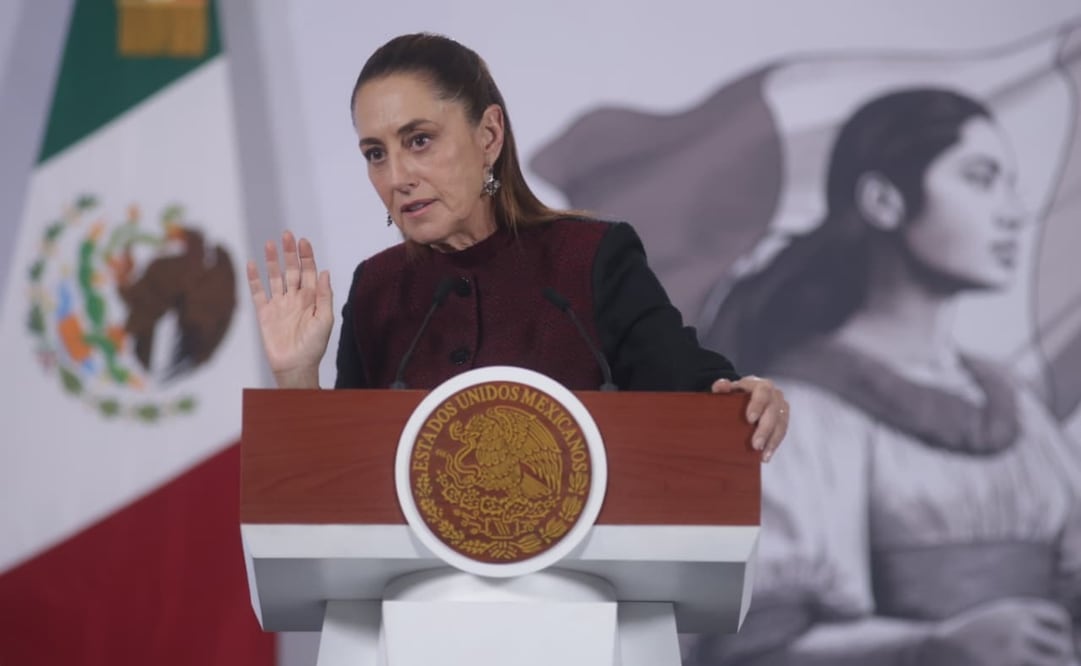 La presidenta Claudia Sheinbaum Pardo, durante la mañanera del 17 de febrero del 2026. Foto: Carlos Mejía / EL UNIVERSAL