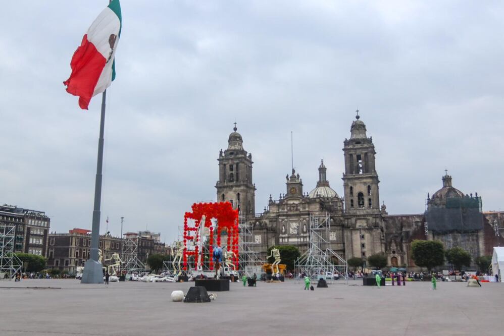Avance de la ofrenda en el Zócalo. Fotos: Axel Sánchez/ El universal