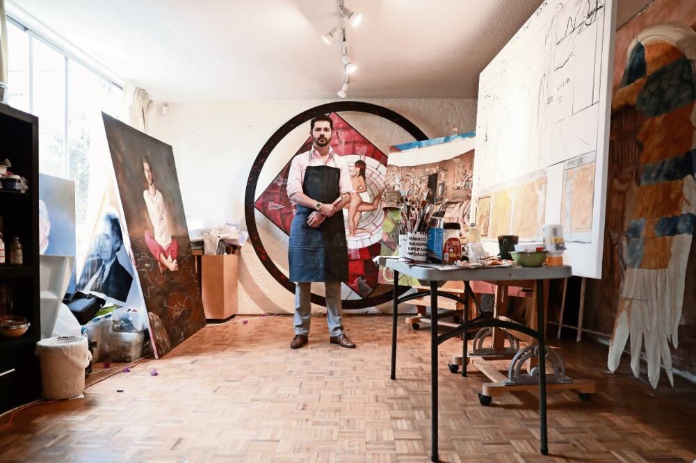 Federico Kampf, quien estudió técnicas y materiales en la Academia de San Carlos, se dedicó al mural cuatro años después de hacer pintura de caballete. (ALEJANDRA LEYVA. EL UNIVERSAL)