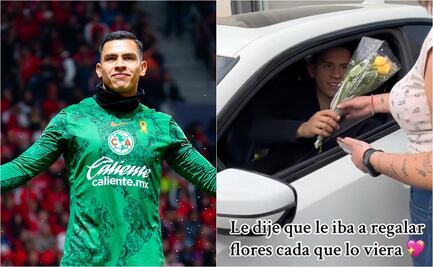 Luis Ángel Malagón recibe flores de una fanática; la joven se tatuaría su autógrafo