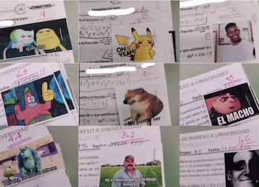Profesor califica exámenes con memes