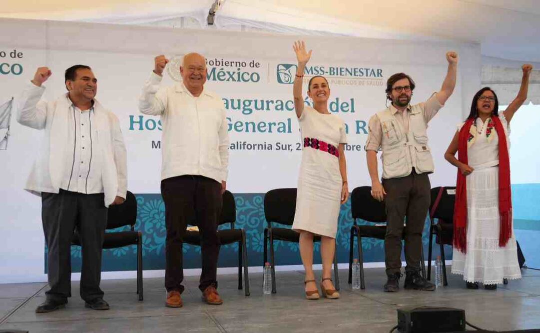 Presidenta Claudia Sheinbaum Pardo en Baja California Sur esta tarde. Foto: Especial