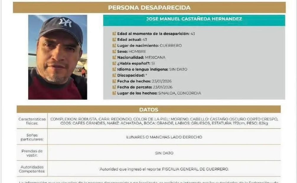 Ficha de búsqueda de trabajador de proyecto minero Vizsla (29/01/2026). Foto: Especial