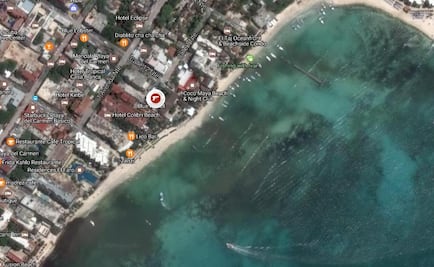 Mapa. "Blue Parrot", sitio de la balacera en Playa del Carmen