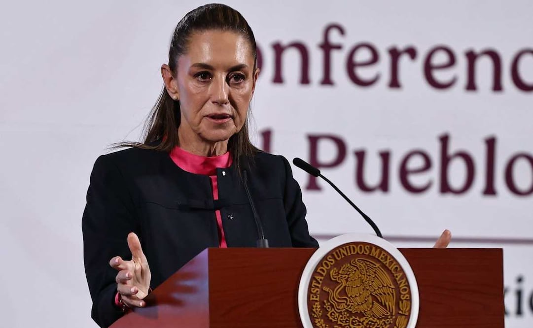 Claudia Sheinbaum, presidenta de México, durante la mañanera del 31 de marzo del 2025. Foto: Berenice Fregoso / EL UNIVERSAL
