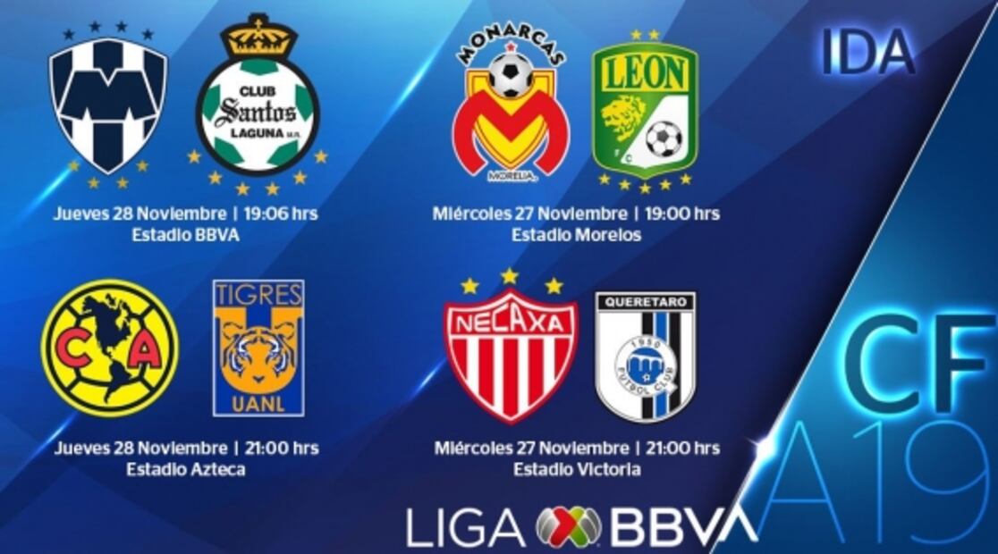 Listos los horarios para los cuartos de final de la Liguilla