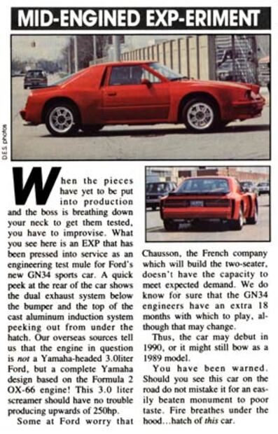 El programa secreto de Ford para desarrollar un deportivo de motor central