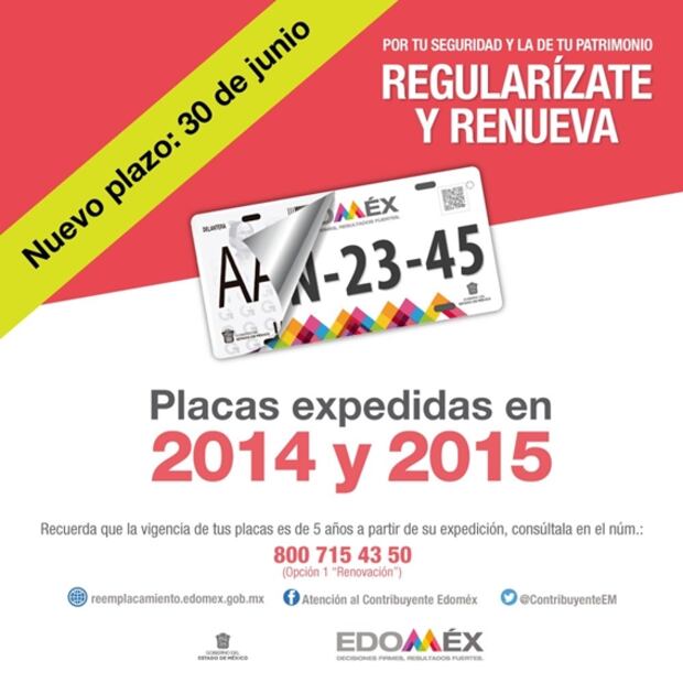 Edomex amplía hasta el 30 de junio el subsidio a la tenencia 