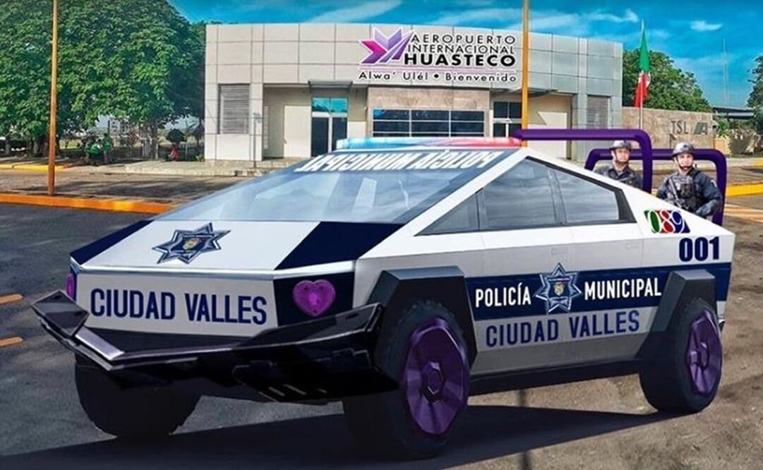 El alcalde de Ciudad Valles en San Luis Potosí apartó una flotilla de pick-ups Tesla para utilizarlas como patrullas / Foto: Especial