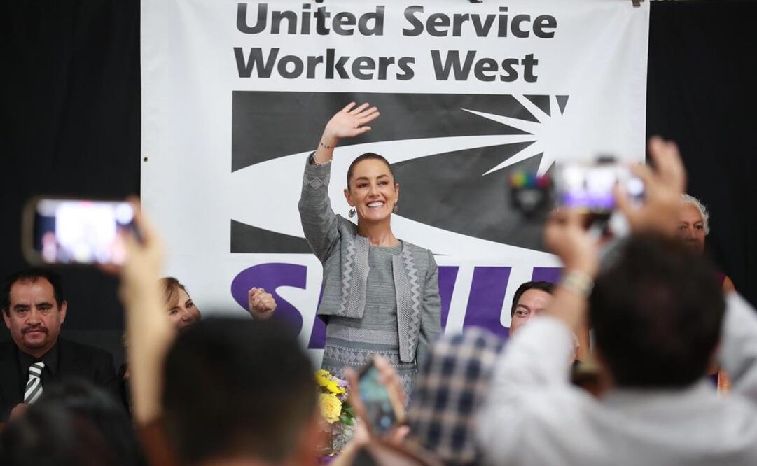 Aspirante a la presidencia Claudia Sheinbaum en su visita a la ciudad de Los Ángeles. Foto: Especial