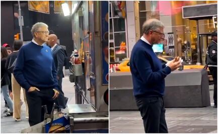 VIDEO: Captan a Bill Gates comiendo un hot dog en puesto callejero en Nueva York