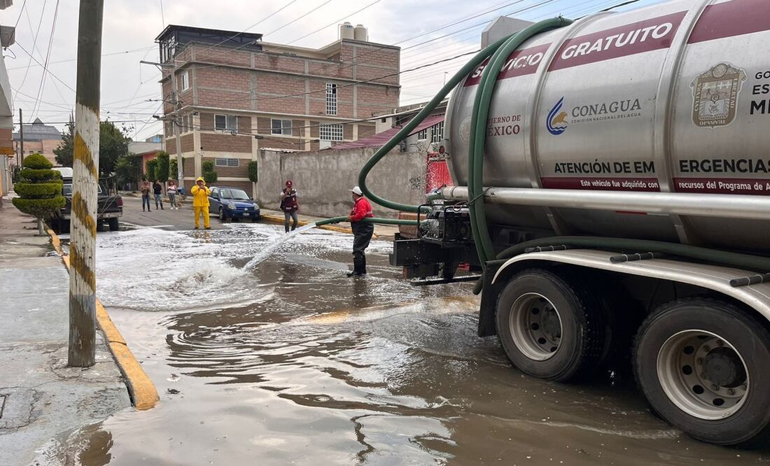 Biodigestor aplicado en Chalco combate bacterias y malos olores en áreas inundadas. Foto: Especial