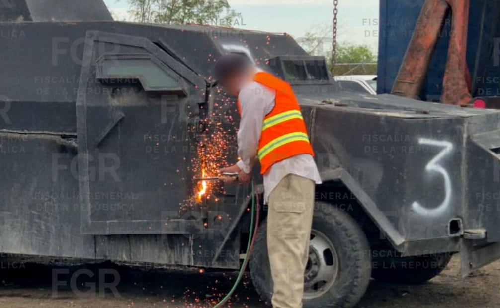 FGR asegura destrucción de 18 vehículos monstros en Tamaulipas (12/04/2026). Foto: FGR