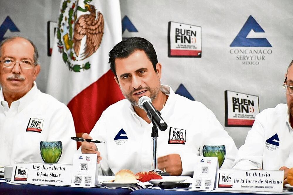 Héctor Tejada Shaar, presidente de la Concanaco, aseguró que se esperan ventas por 141 mil mdd en la próxima edición de El Buen Fin. Foto: Tomada de X