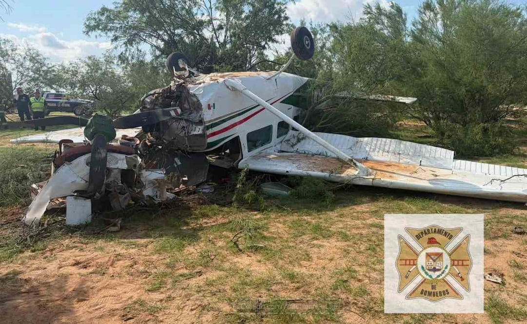 Se desploma avioneta en Hermosillo; tres tripulantes resultan lesionados. Foto: Especial