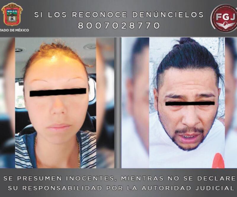 Jaqueline Yanely “N”, alias La Flaca, tiene 27 años, mientras que Erick Christian “N”, alias El Titino, de 28 años. ESPECIAL