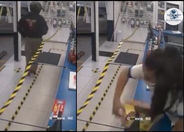 Video: sujeto intenta asaltar una farmacia y empleada huye en San Luis Potosí