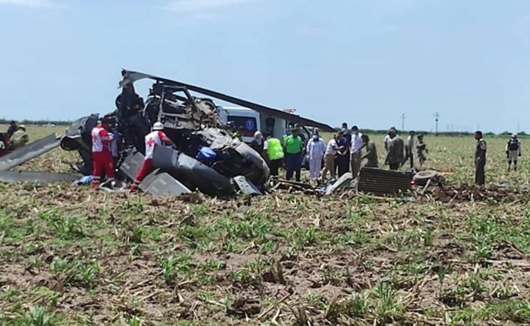 Helicóptero derribado tras la captura de Rafael Caro Quintero. Foto: Especial
