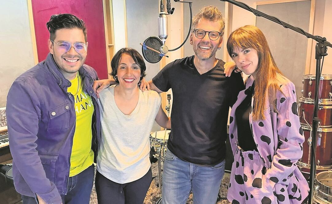  Jannette Chao llevó a sus cantantes al estudio para grabar los temas. Foto: Producción Siete veces adiós.