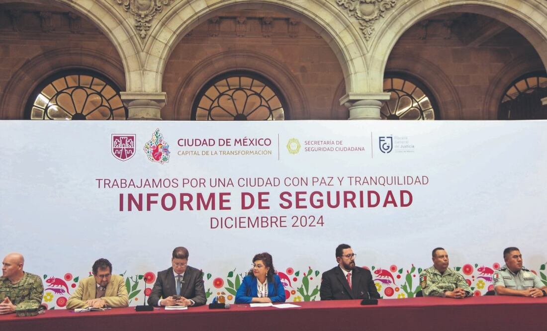 La jefa de gobierno, Clara Brugada, encabezó el informe de Seguridad donde se presentaron los resultados obtenidos. Foto: Especial