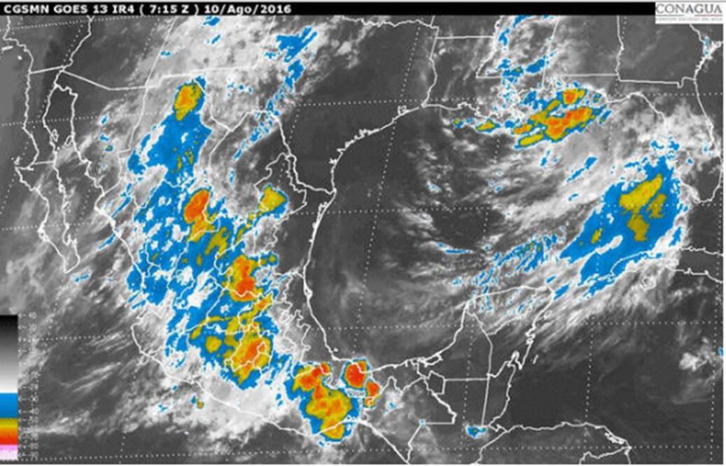 La onda tropical número 19 se encontrará al sur de las costas de Guerrero y Michoacán, propiciando la entrada de humedad del Océano Pacífico (CONAGUA)