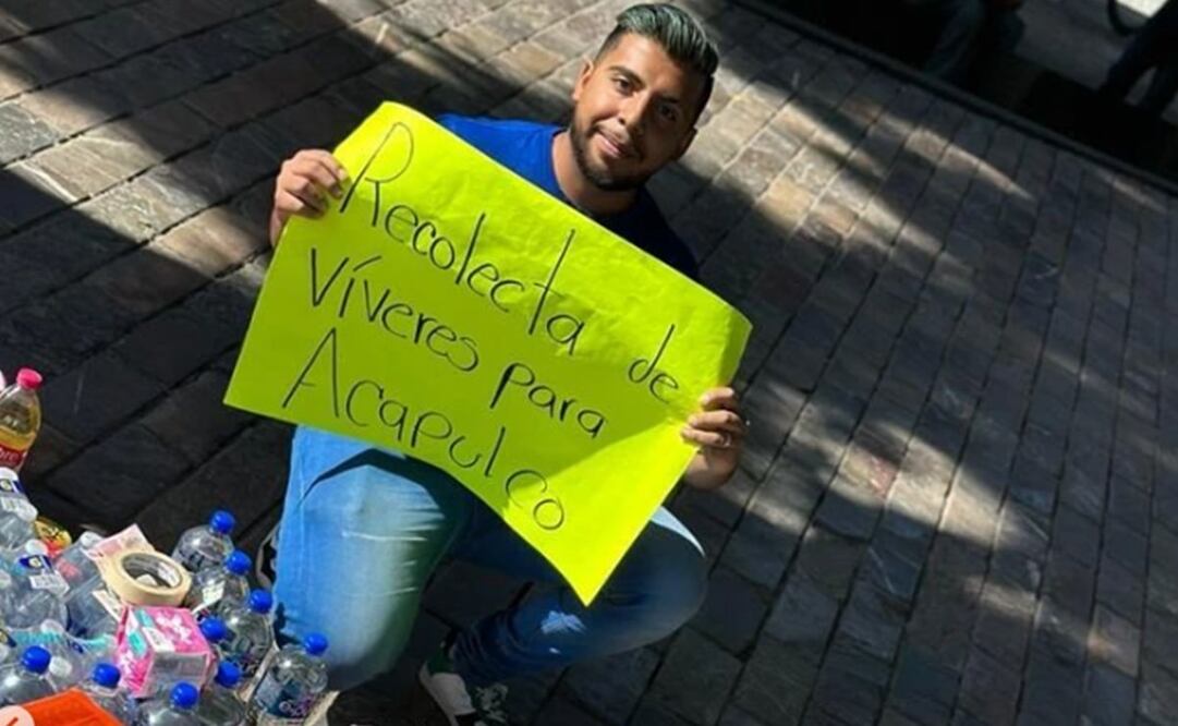 El joven acapulqueño recolecta víveres en Puebla. Foto: Instagram. @pacodelasempanadas