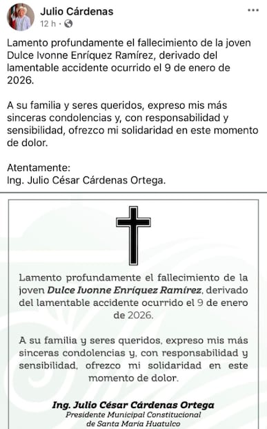 Muere la influencer Dulce Enríquez tras sufrir un accidente automovilístico en Oaxaca. Foto: Captura de pantalla