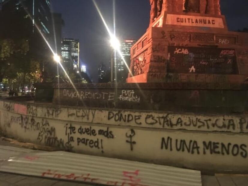 Daños a patrimonio cultural durante marcha feminista