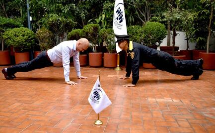 Reaparece el policía campeón de lagartijas; lo nombran embajador deportivo