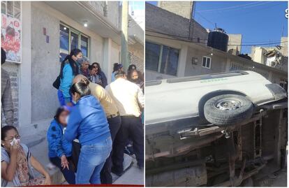 Combi de Ecatepec vuelca y deja 16 heridos; cámaras de seguridad captan el momento en VIDEO