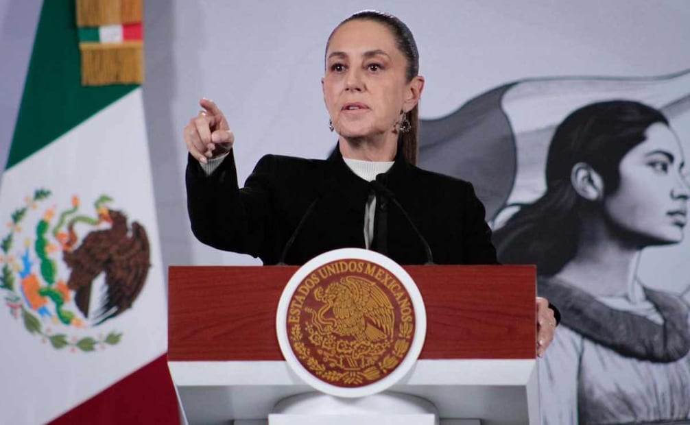 La presidenta Claudia Sheinbaum durante la mañanera del 23 de diciembre del 2025. Foto: Santiago Reyes/ EL UNIVERSAL