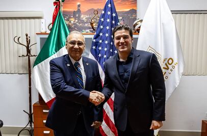 Gobernador de NL y el alcalde de Laredo acuerdan impulsar consolidación del primer tren transfronterizo México - EU
