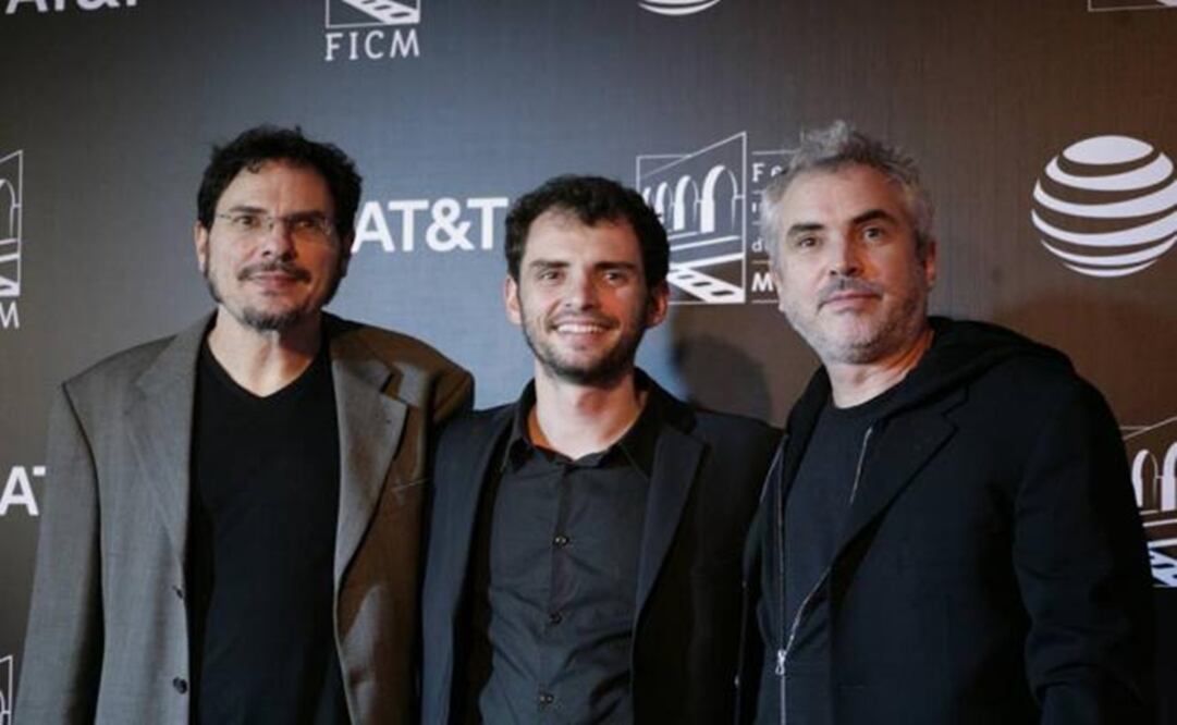 Cuarón spoke to the press during the presentation in Morelia of 'Desierto', a movie by his son Jonás. In the picture, Carlos, Jonás and Alfonso Cuarón. (Photo: Iván Stephens/EL UNIVERSAL)