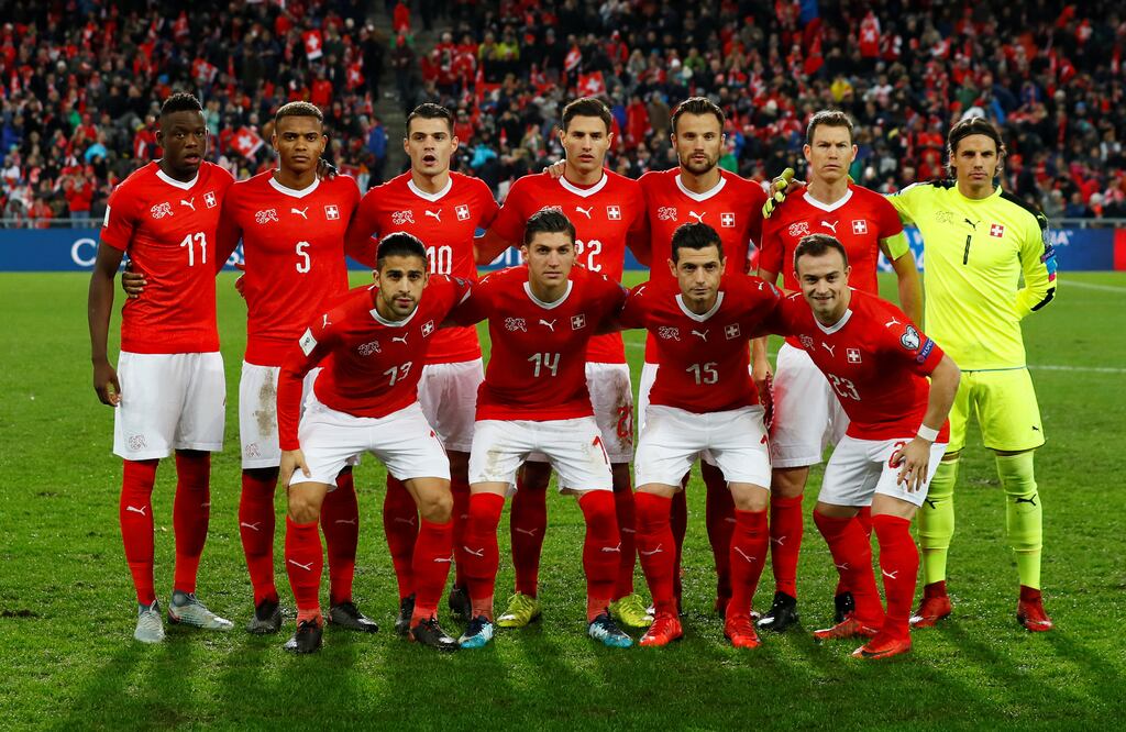 Reuters. La Selección de Suiza previo al juego ante Irlanda del Norte